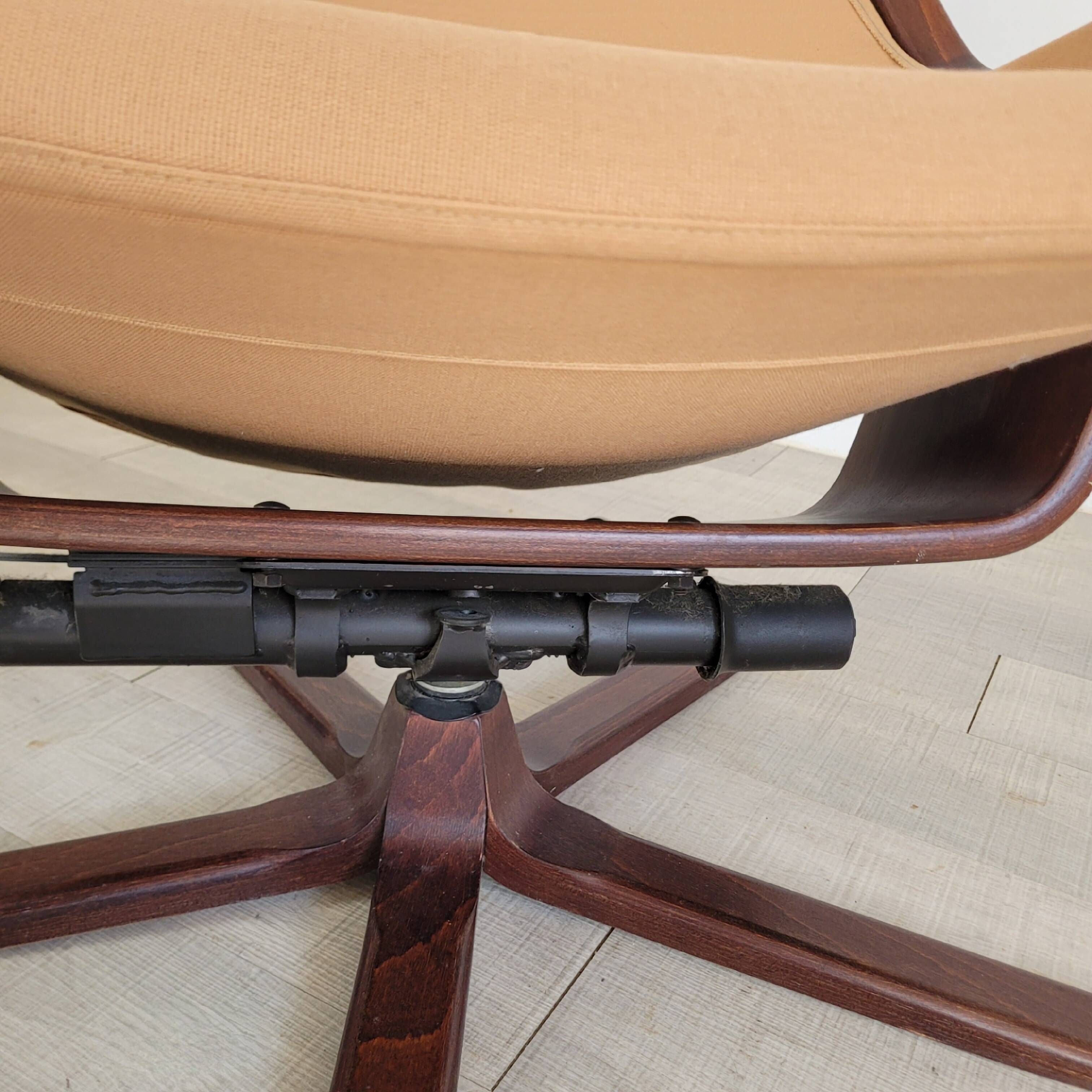 Vintage Göte Mobler 1960s swivel and reclining lounge chair