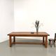 Large modernist farmhouse table in solid beech, thick dowelled top.