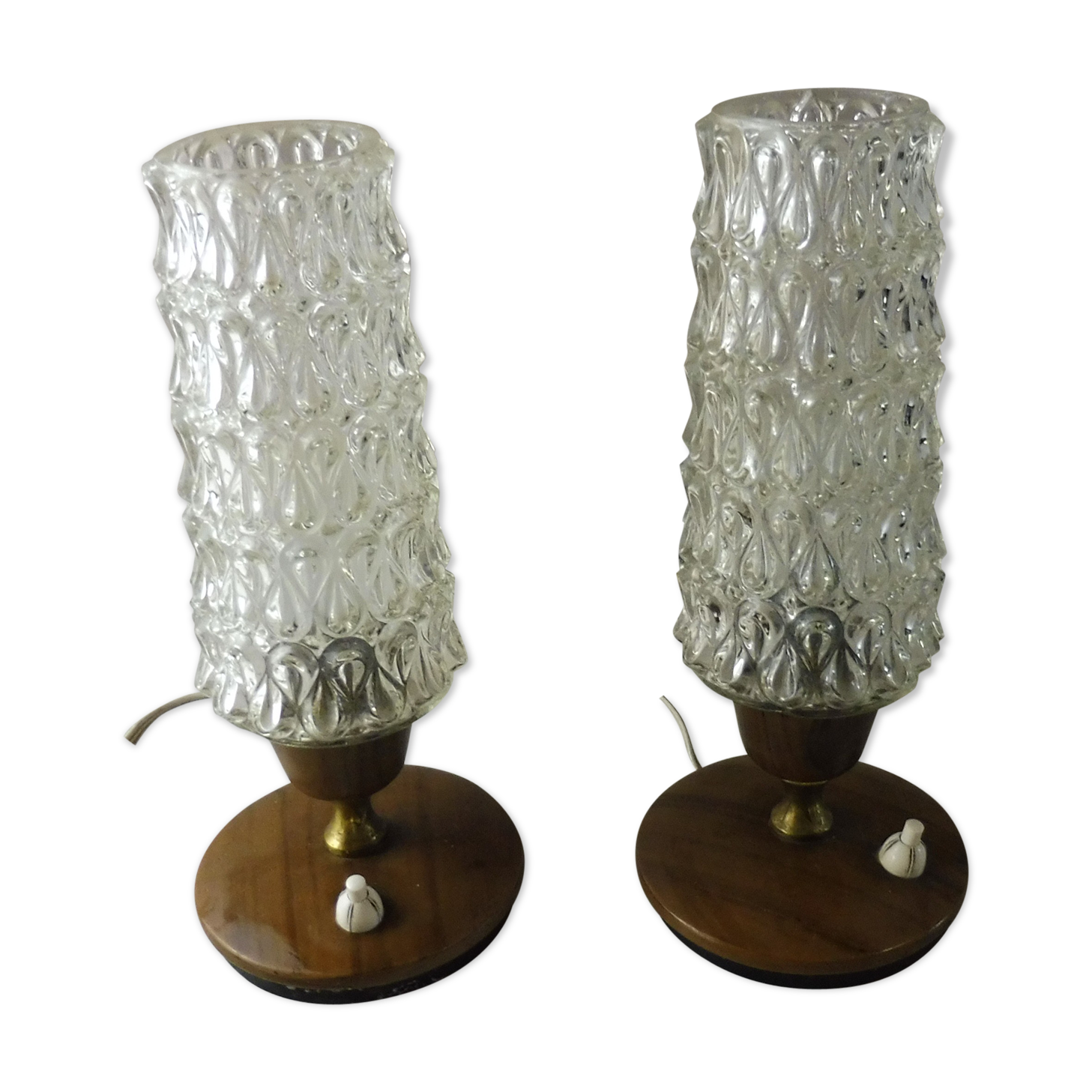 Pairs of old bedside lamps, art deco, vintage