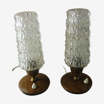 Pairs of old bedside lamps, art deco, vintage