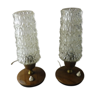 Paires d'anciennes lampes de chevet, art déco, vintage
