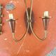 Scandinavian style wall light in gilded metal and Wenge wood, circa 1960