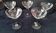5 Vintage glass champagne coupes with engraved decoration