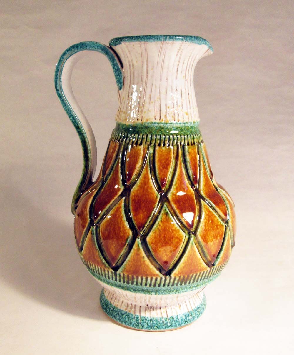 Colorful ceramic pitcher