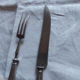 Service , couverts à gigot en métal argenté