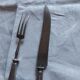 Serving, silvered metal leg cutlery