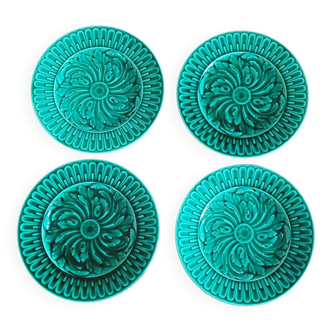 Set of 4 green slip plates