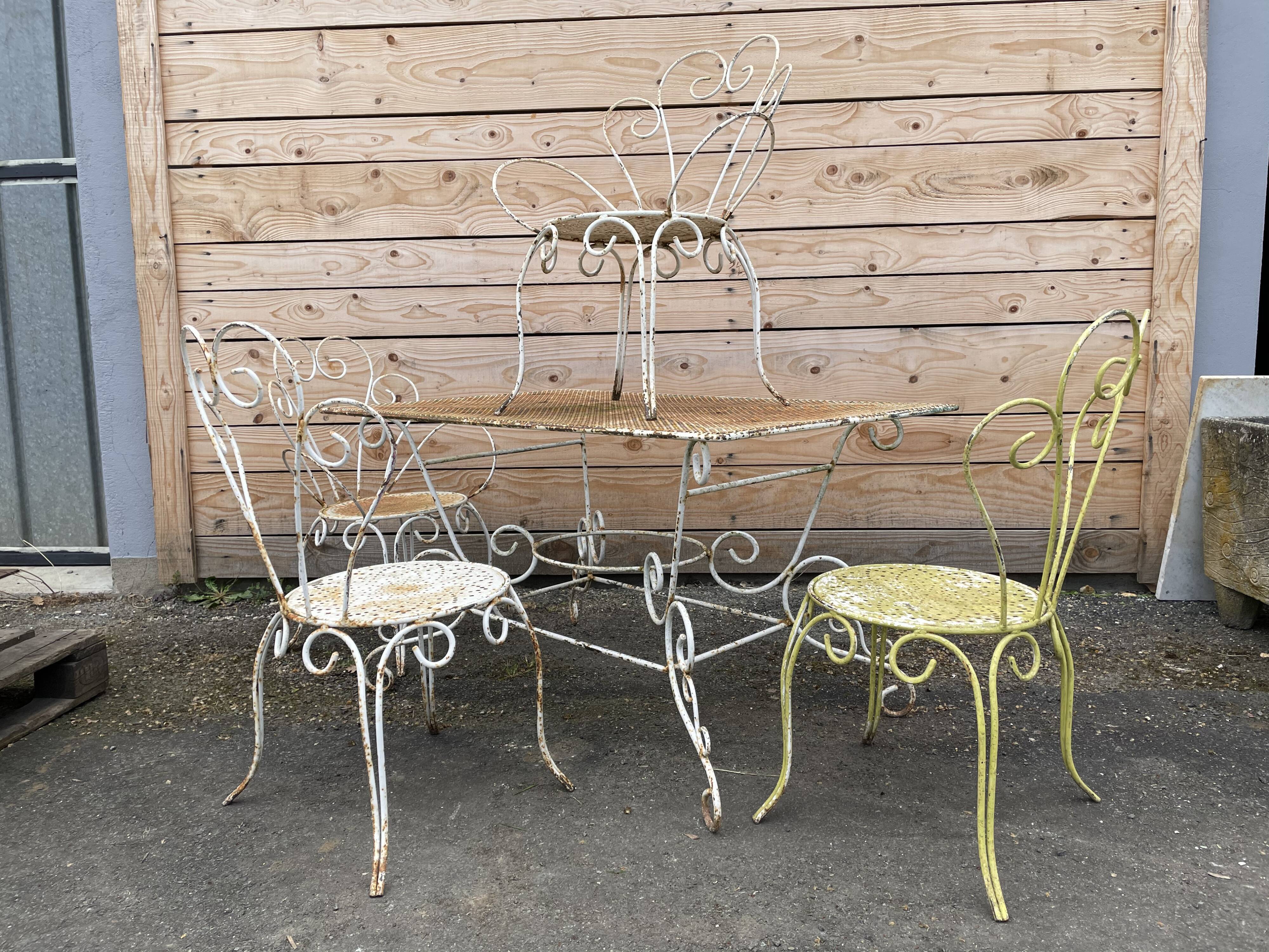 Garden lounge iron perforated iron old