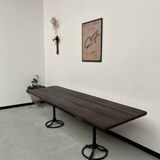 Grande table en bois ancienne esprit industriel