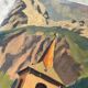 Oil painting landscape mountain 1947