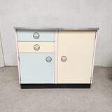 Yellow and blue formica sideboard