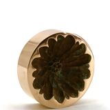 Bronze ashtray by Monique Gerber, flower imprint, 1970s.