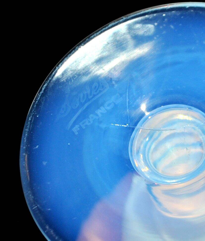Sevres footed glass goblet chalice in white opaline signed “sèvres france”