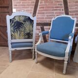 Pair of Louis XVI style armchairs
