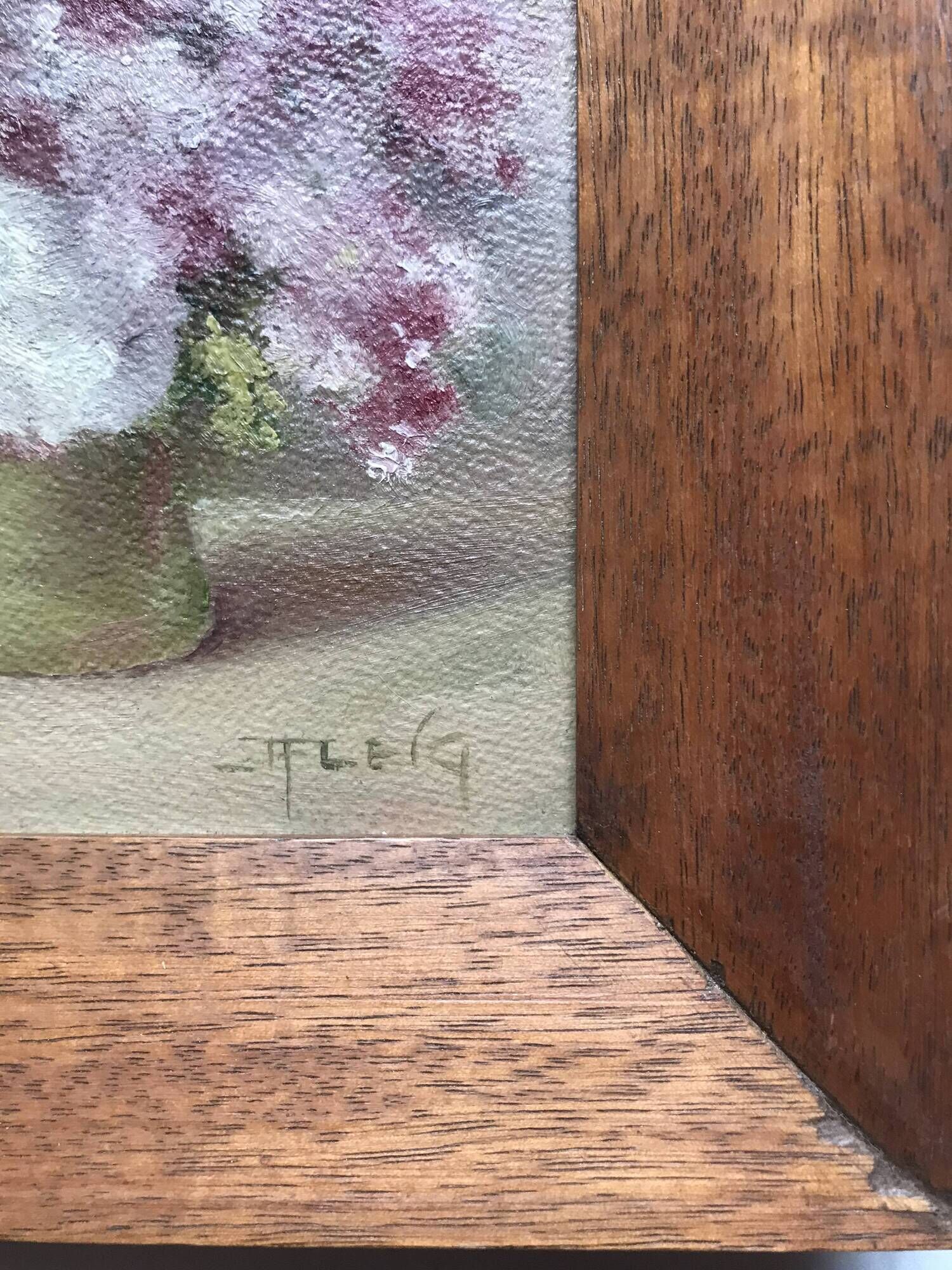 Painting, bouquet of flowers, oil, signed J. Fleig, 20th century