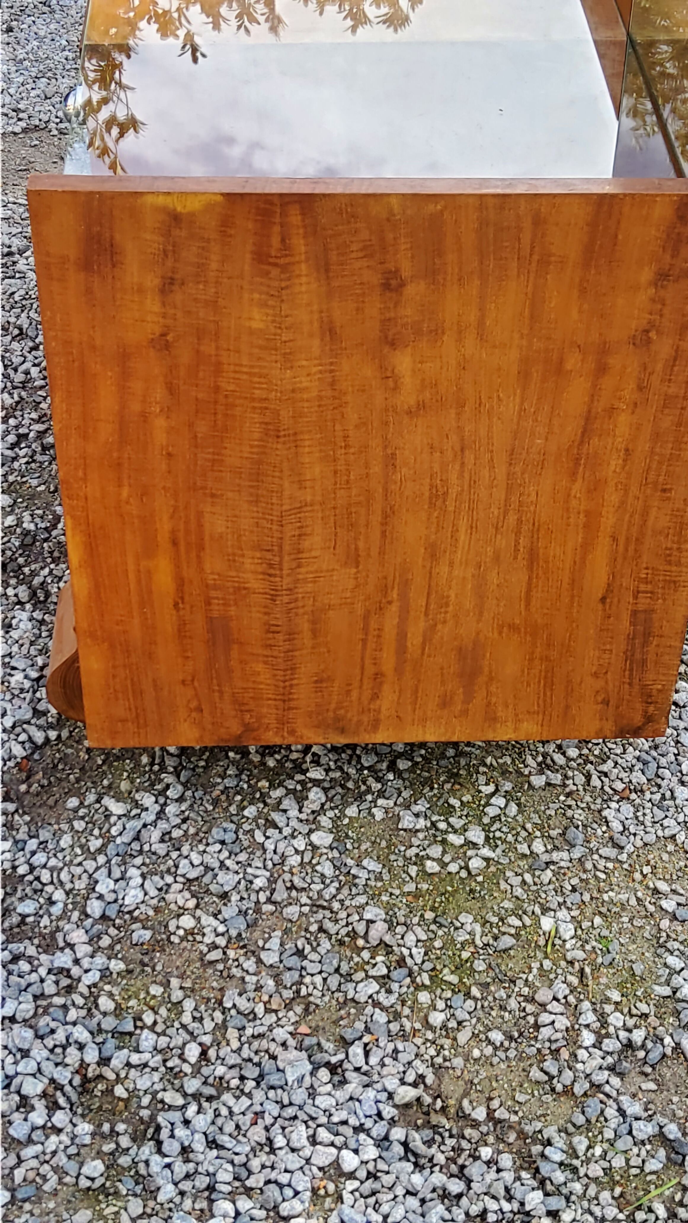 Coiffeuse art déco en acajou blond doré des années 30