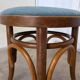 Pair of Vintage Bentwood Stools / Thonet Style / Upholstered Seat in Blue