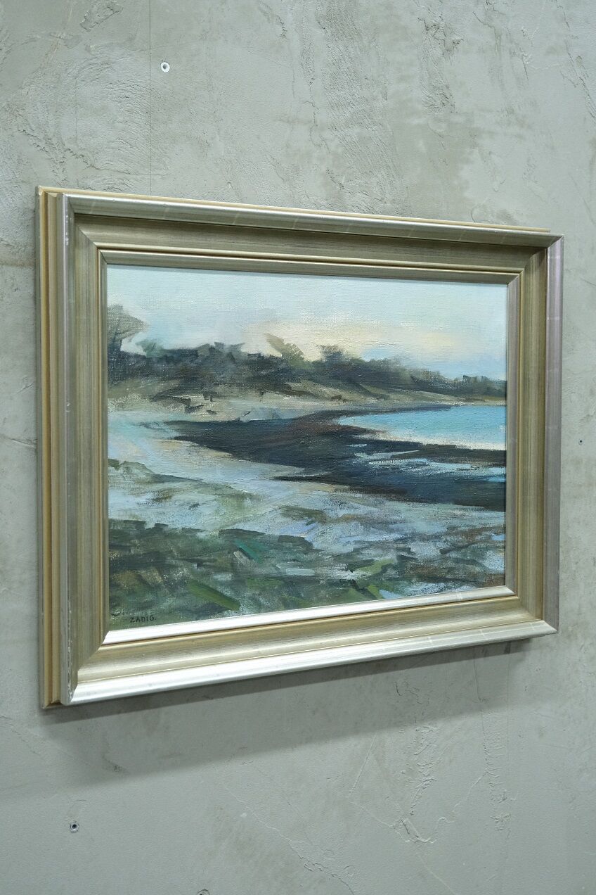Jacques Zadig, Scandinavian Modern Landscape, Oil on Canvas, Framed