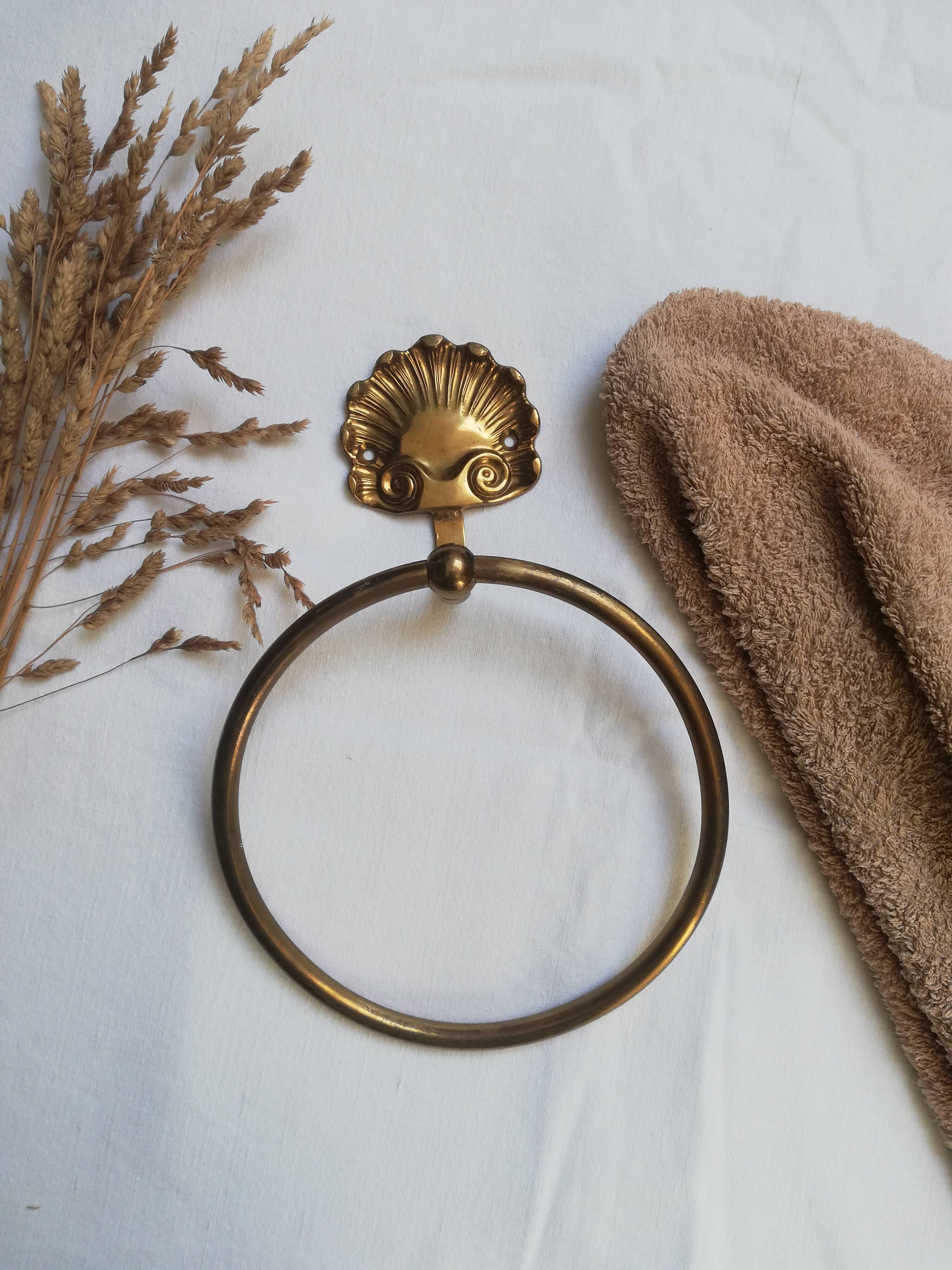 Vintage brass towel rack