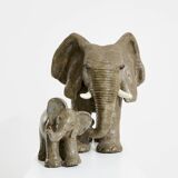 Valérie Courtet sculptures éléphants en grès émaillé circa 2010