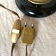 Antique living room lamp in bronze and ceramic