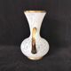 white and gold Clichy glass vase