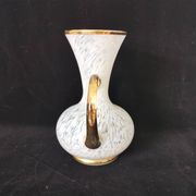vase en verre de clichy blanc et doré