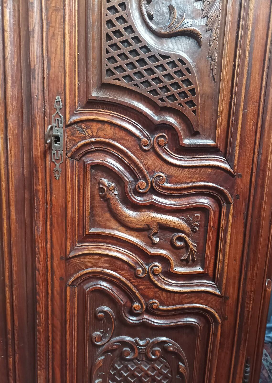 19th-century oak Renaissance wardrobe