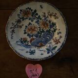 Set of 9 plates (hollow and flat) GIEN - Rooster and peonies - Late nineteenth / early twentieth century