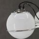 Lustre italien en chrome et verre opalin Targetti Sankey des années 1970