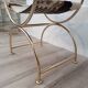 Leather and brass side chair by Simon Disegno Italy 1970s