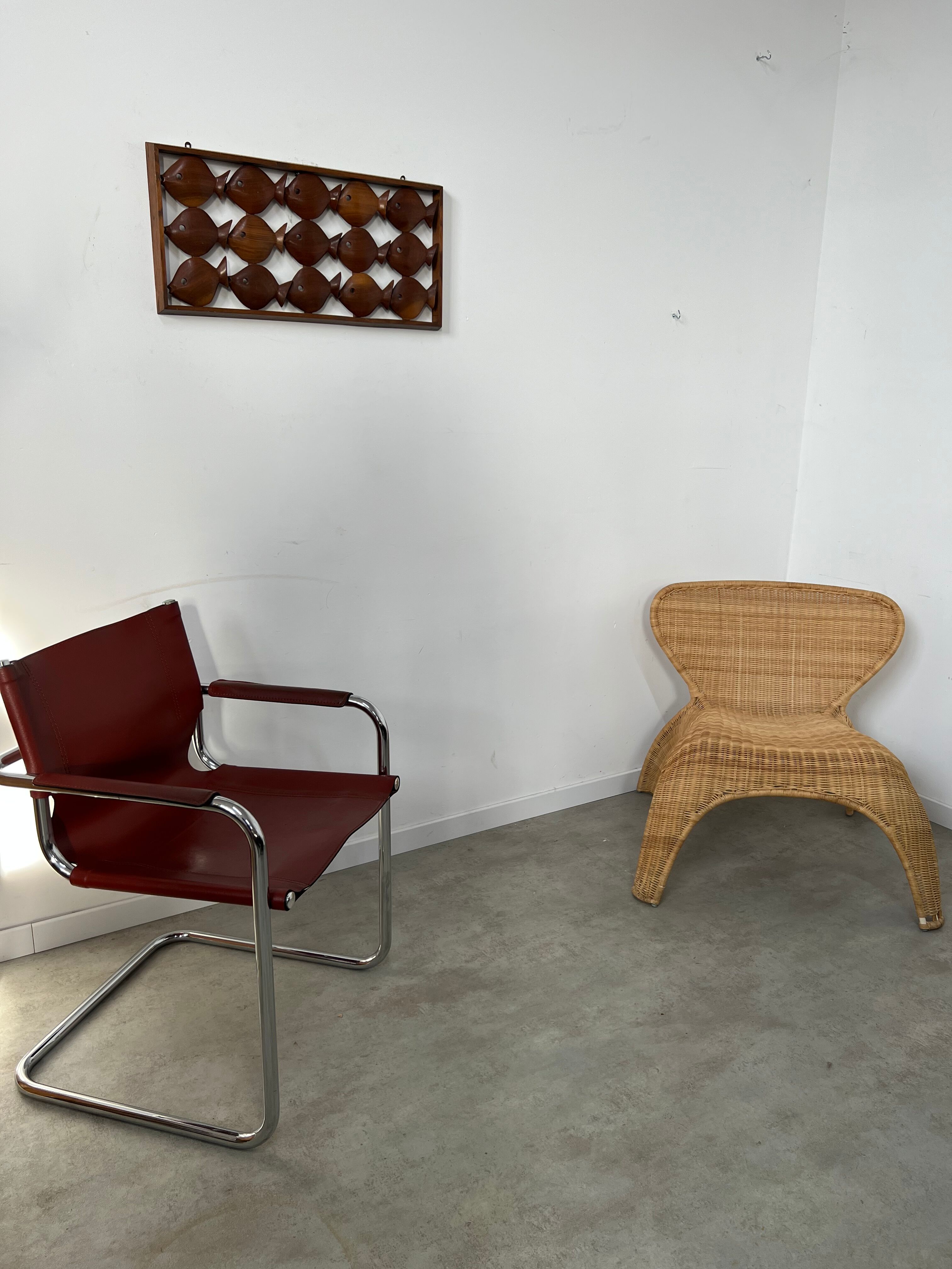 Old teak frame "fish" Scandinavian design of the 60s vintage decoration