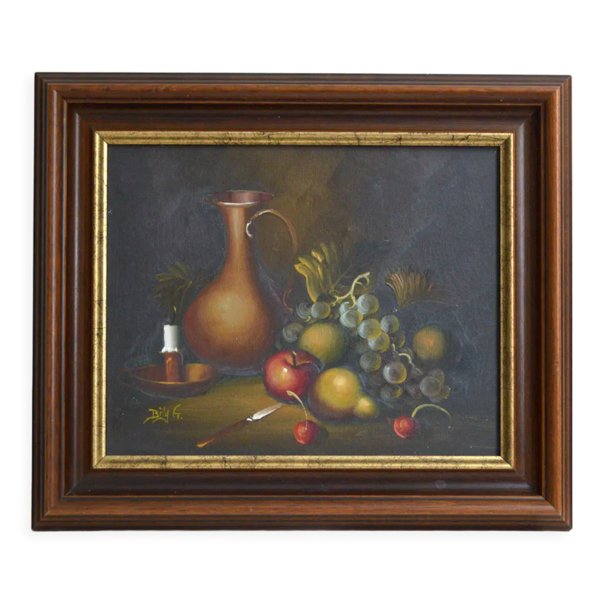 Oil on canvas still life signed