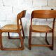 Suite of 2 vintage chairs sleigh canées Baumann 70s