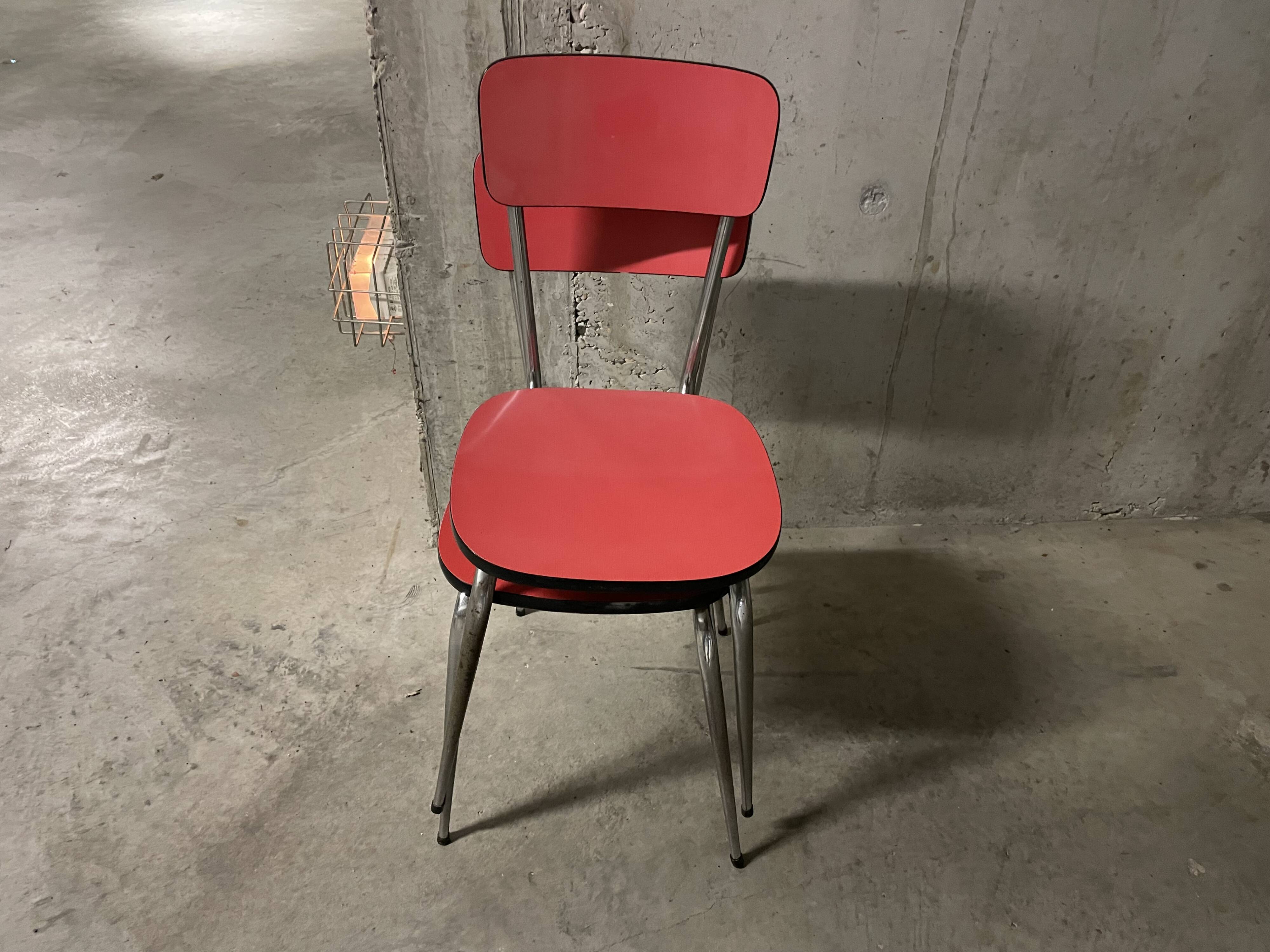 Paire de chaises en formica années 70