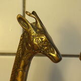 Pair of brass giraffes