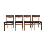 Vintage set of 4 mid century teak dining chairs scandinavian 60s 70s retro danish