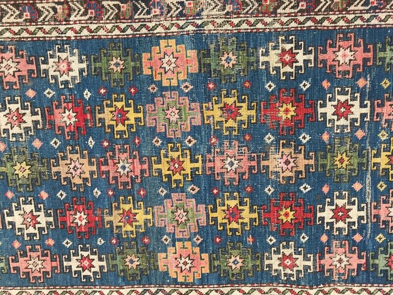 Old Handmade Caucasian rug - 79x119 cm
