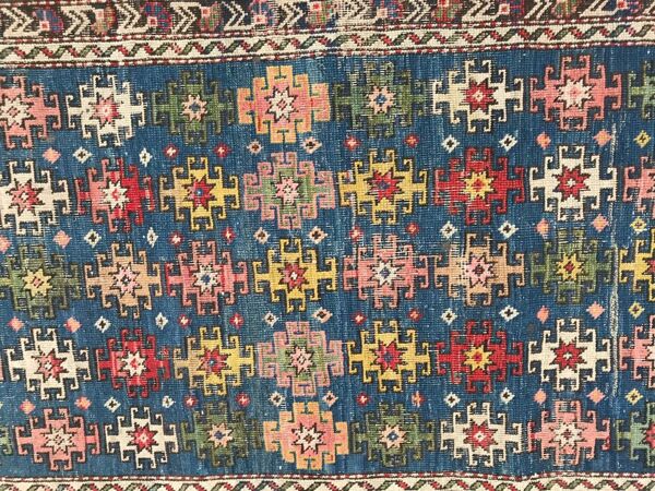 Tapis ancien caucasien Chirwan fait main - 79x119 cm