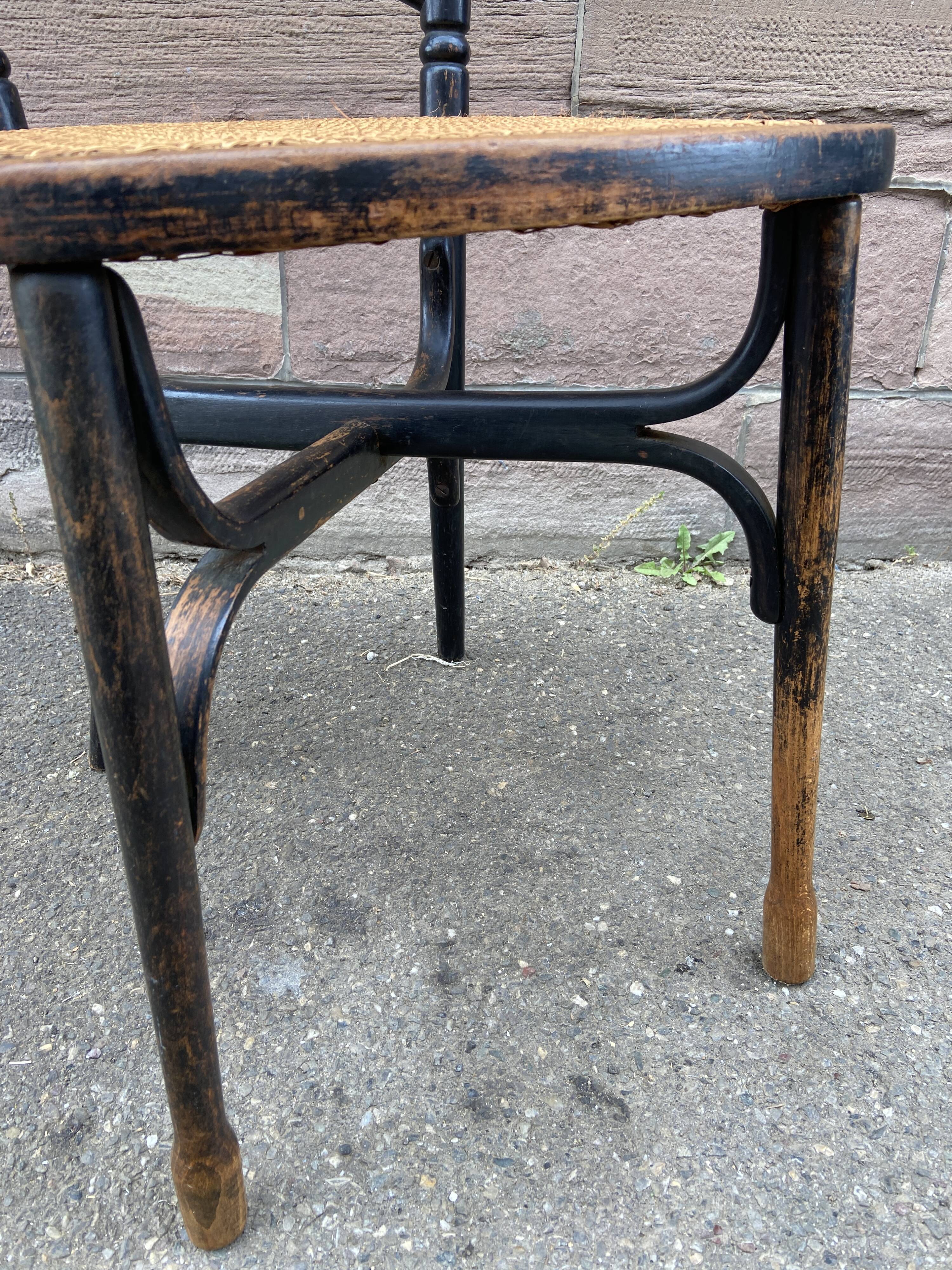 Rare Viennese bistro chair curved wood 1900