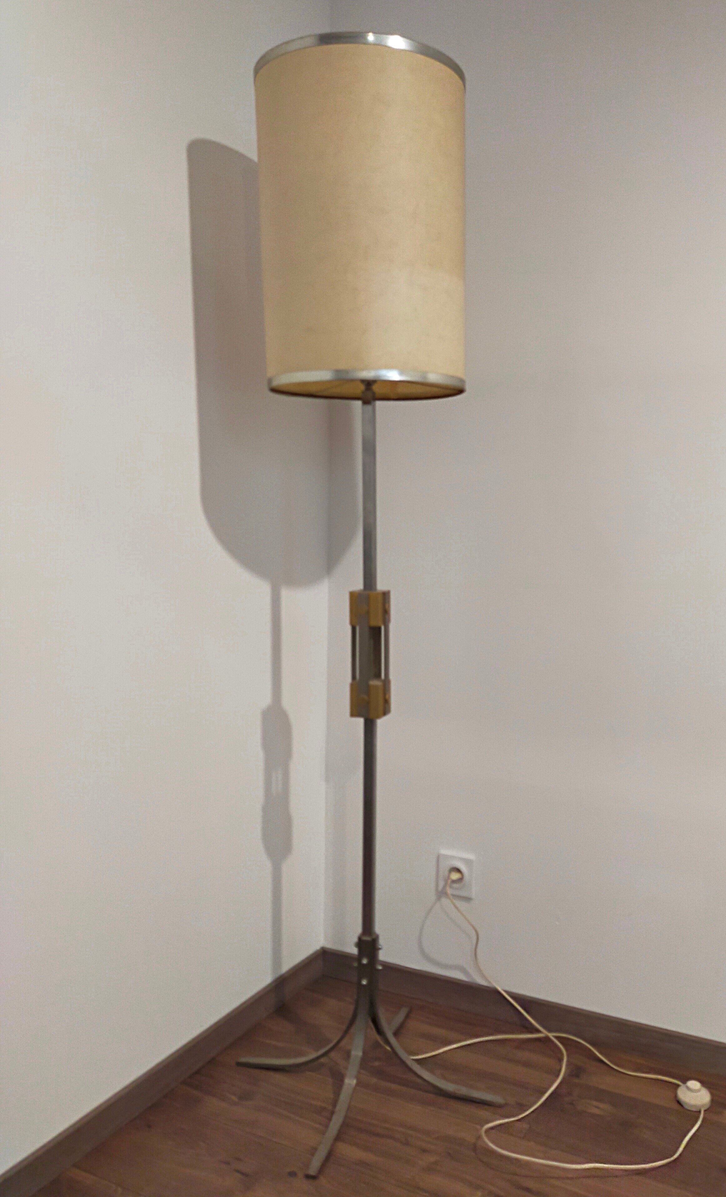 Floor lamp in chrome and brass metal 1970