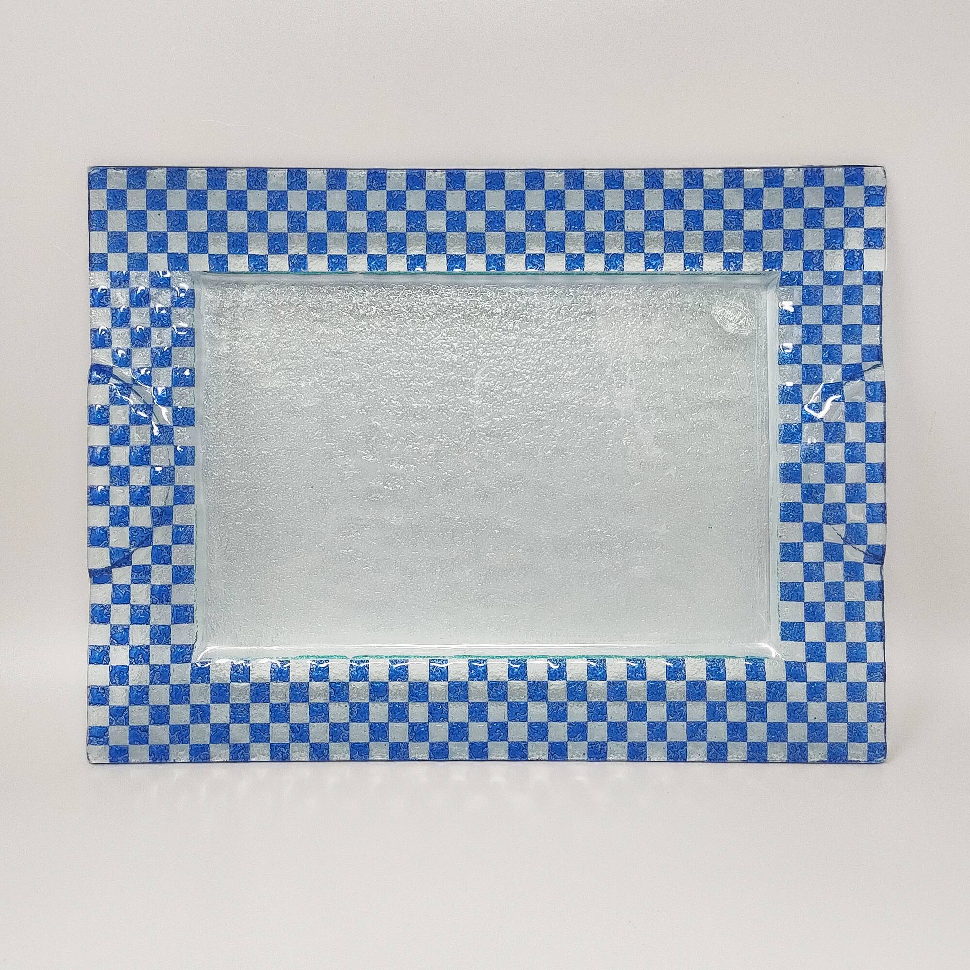1970s Astonishing Italian tray by Albatros in Murano glass.