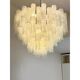 Modern Large Venetian White Alabastro Tronchi Murano Glass Chandelier