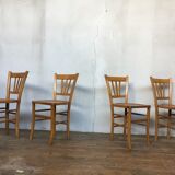 Series of 8 wooden chairs bistro brasserie Lutherma