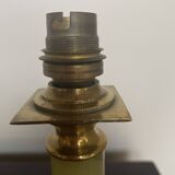 Lampe a poser laiton et marbre vert avec abat jour