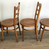 Set of 4 Baumann bistro chairs – model “Le Marais” – light wood