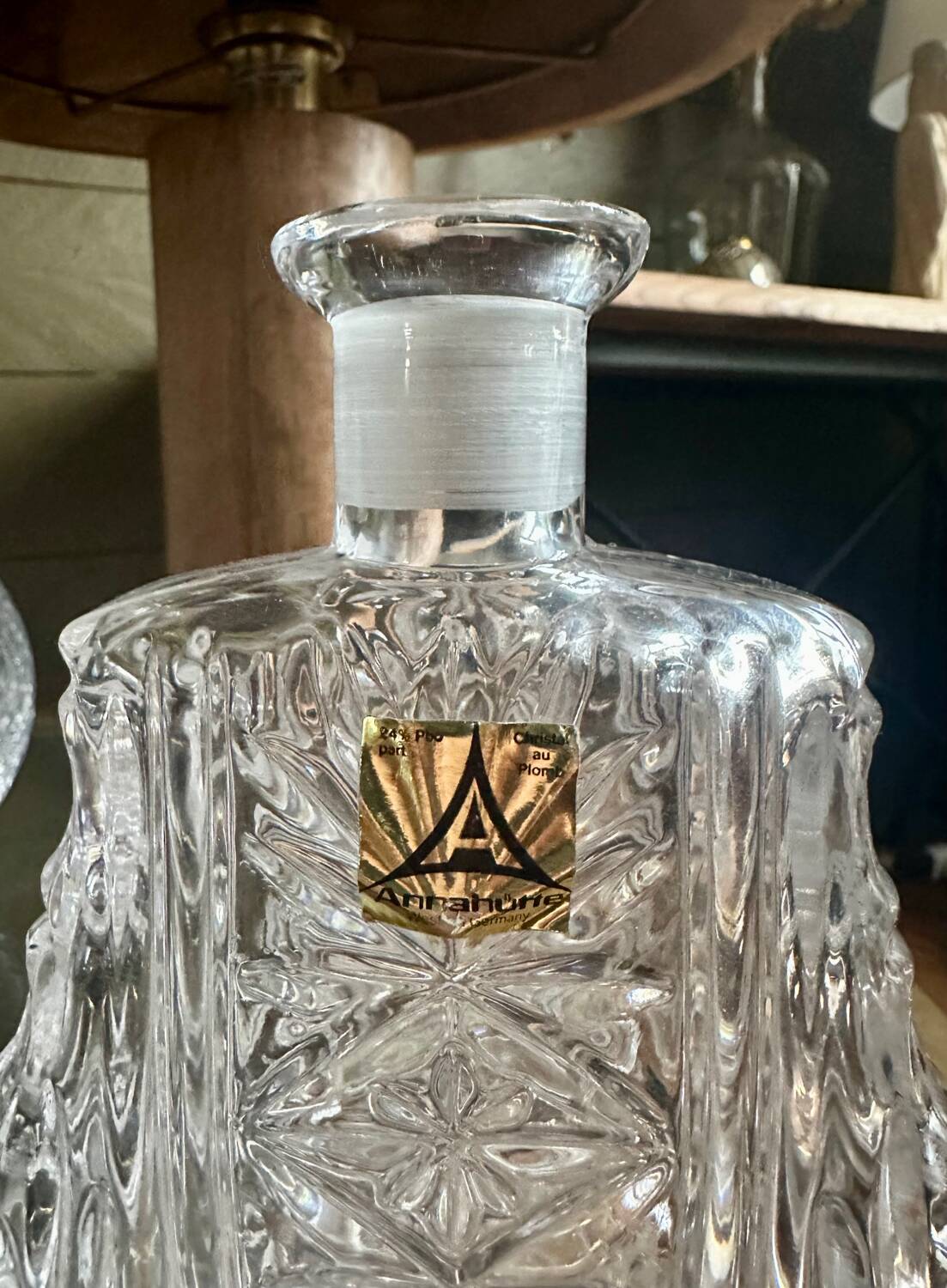 Anna Hutte crystal bottle from the 60s