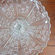 Glass fruit bowl on foot