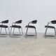 Chaises de salle à manger chromées italiennes