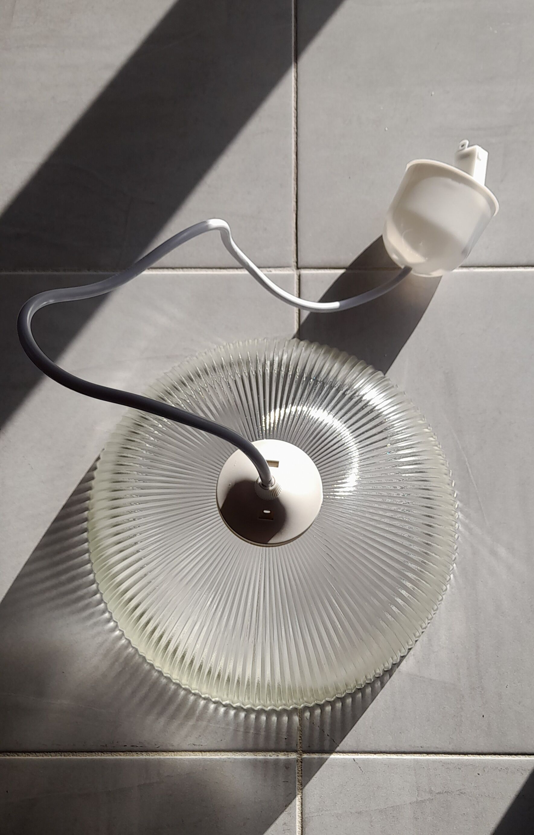 Prismatic glass pendant lamp 1950